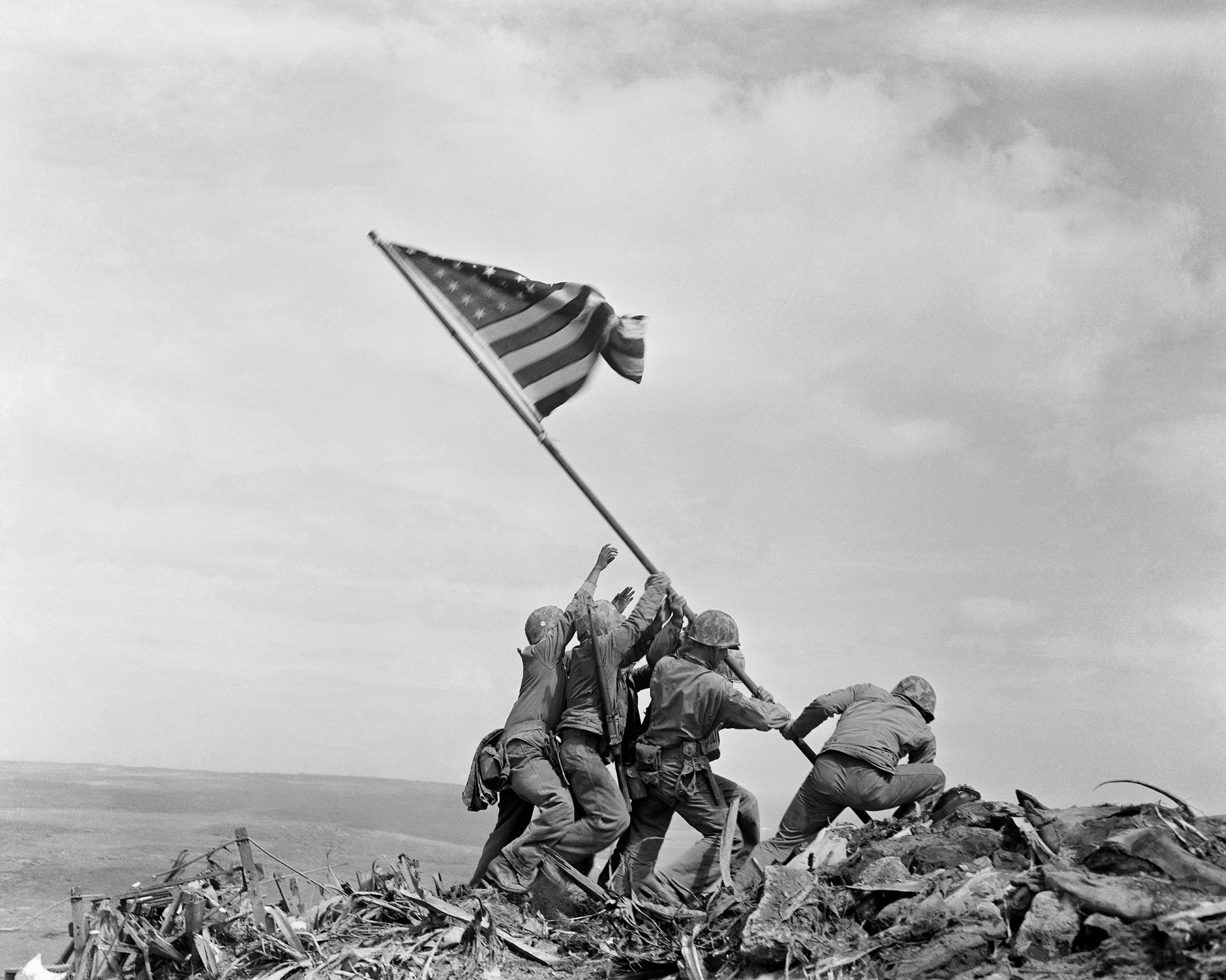 raising the flag on iwo jima photo poster wall art print closeup