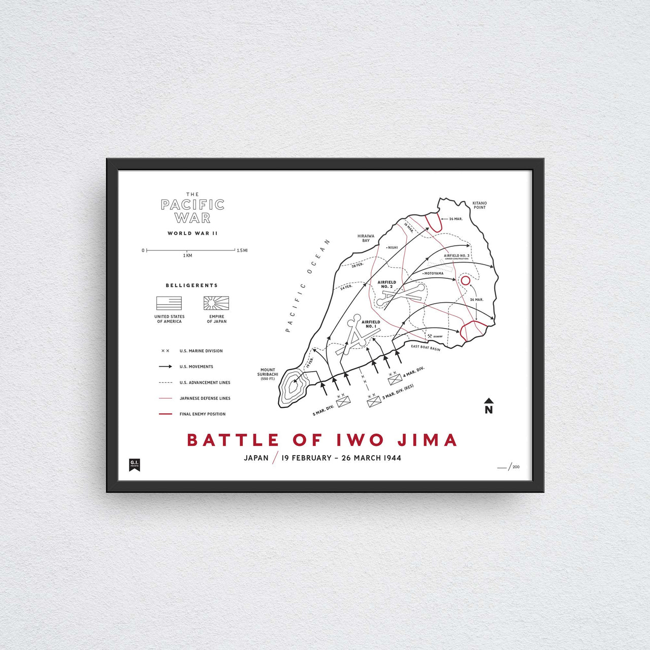iwo jima battle map