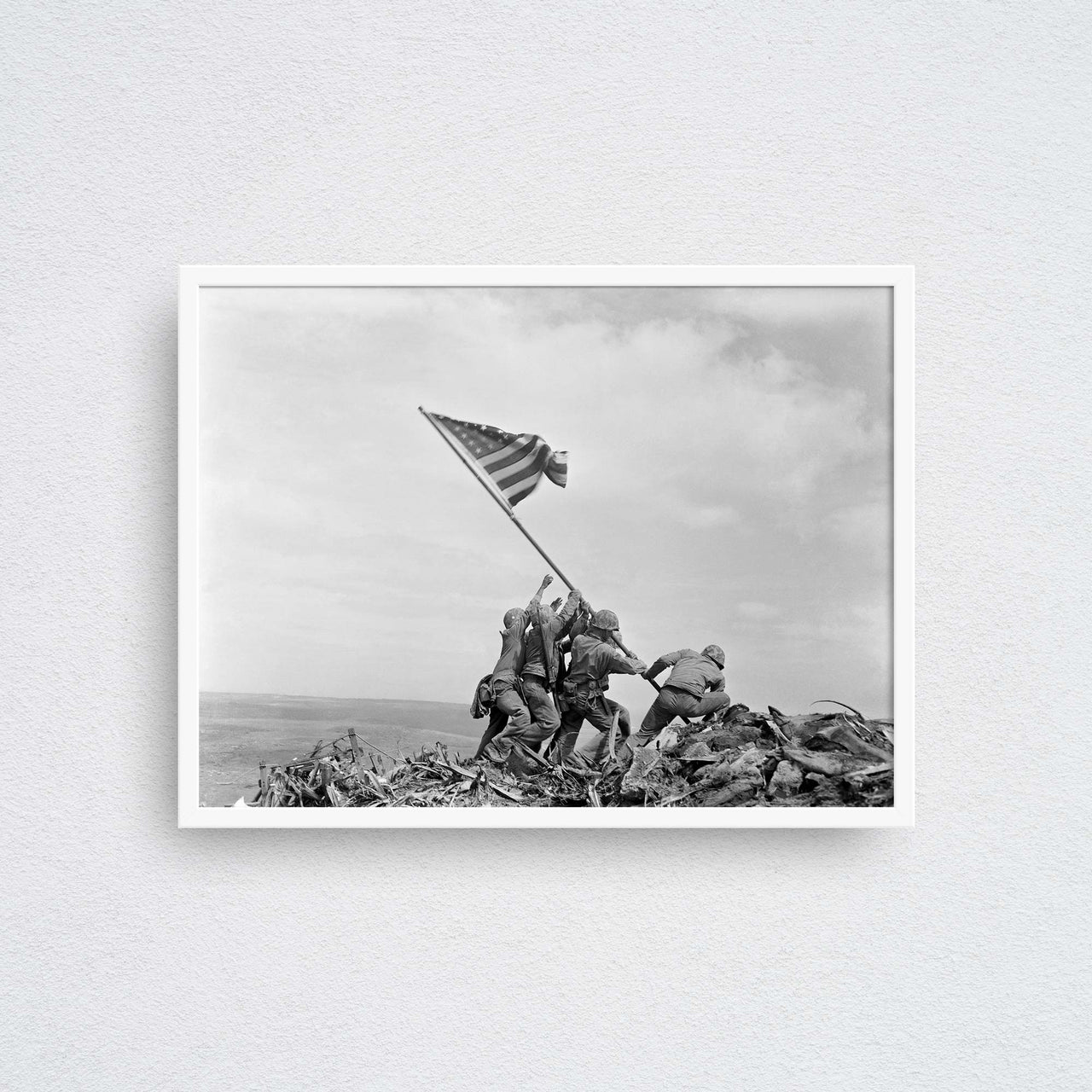 raising the flag on iwo jima photo poster wall art print