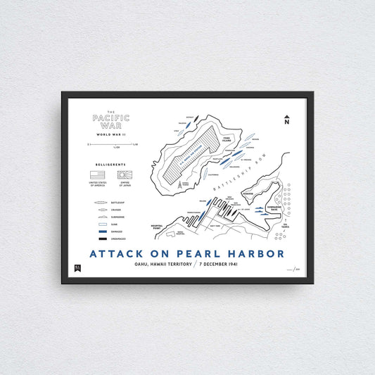 attack on pearl harbor map wall art